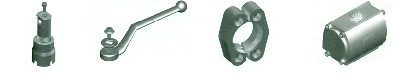 Ball Valve Accessories Locking Nut, Handles,  Flanges, Actuators